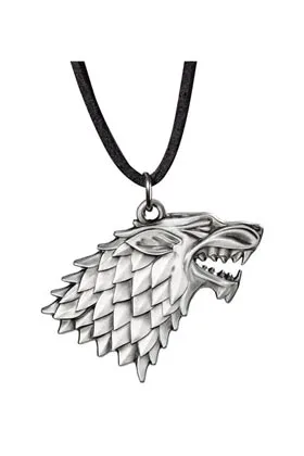 STARK ESCUDO COLGANTE CORDON CUERO  GAME OF THRONES NOBLE COLLECTION