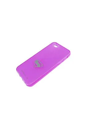 FUNDA SILICONA TPU LOGO SUPERMAN FUCSIA IPHONE 5S MAN OF STEEL