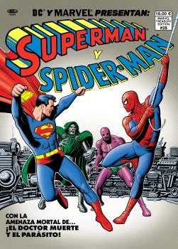 Superman y Spiderman. Portada de Brian Bolland DC-Marvel Treasury Edition.