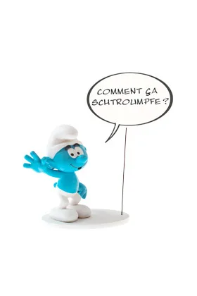 PITUFO BOCADILLO 'COMO PITUFAS?' FIGURA RESINA LOS PITUFOS COMIC SPEECH COLLECTION