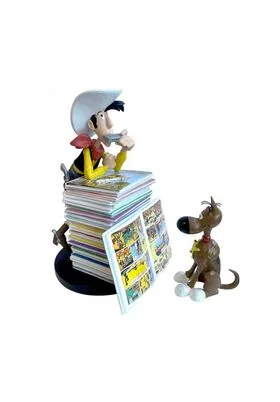 LUCKY LUKE & RANTAMPLAN PILA DE COMICS ESTATUA 25 CM ASTERIX COLLECTOYS