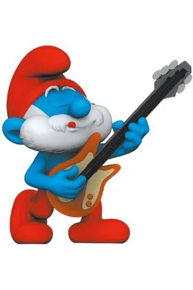 PAPA PITUFO CON GUITARRA FIGURA 5,5 CM LOS PITUFOS