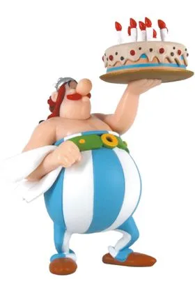 Obelix con Tarta de Cumpleanos Figura 10 CM Asterix