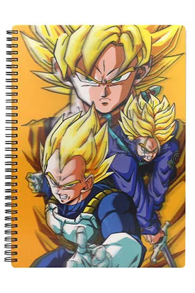 Saiyans Libreta Espiral Efecto 3D A4 Dragon Ball Z