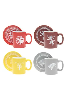Emblemas y Lemas Set 4 Mini Tazas Cafe Ceramica Game of Thrones