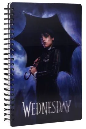 Lluvia Libreta Espiral Efecto 3D A5 Wednesday