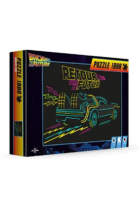 Puzle Delorean Neon Frances Regreso al Futuro