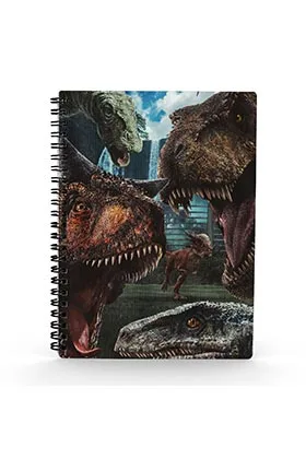 Selfie Libreta Espiral Efecto 3D A5 Jurassic Park