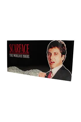 THE WORLD IS YOURS FONDO NEGRO POSTER DE VIDRIO 60x30 SCARFACE