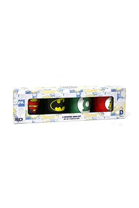 Set 4 Mini Tazas Cafe Ceramica Logos DC Comics