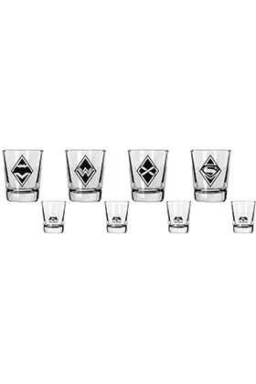 Set 4 Mini Vasos Logos Batman V Superman DC