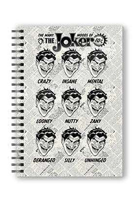 LIBRETA ESPIRAL JOKER CARAS UNIVERSO DC