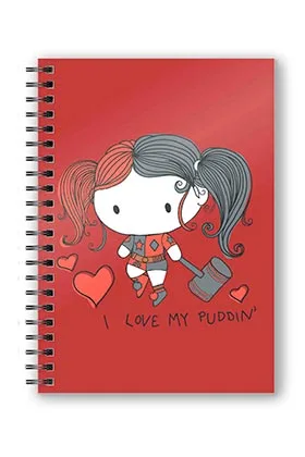 LIBRETA ESPIRAL HARLEY QUINN CHIBI PUDDIN UNIVERSO DC