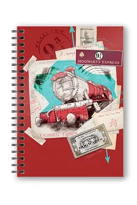 Libreta Espiral Hogwarts Express Roja Harry Potter