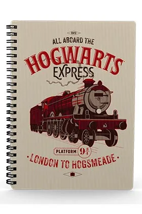 All Aboard Hogwarts Express Libreta Espiral Efecto 3D A5 Harry Potter