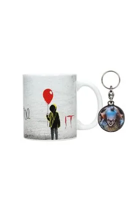 YOU'LL FLOAT TOO IT TAZA CERÁMICA Y LLAVERO IT