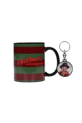 FREDDY TAZA CERAMICA Y LLAVERO PESADILLA EN ELM STREET