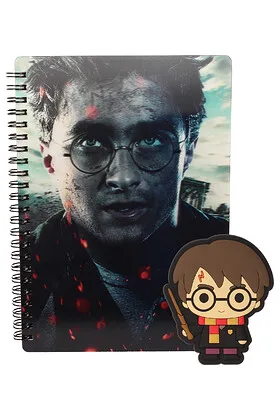 Cara Harry Potter Libreta Espiral Efecto 3D A5 + Regalo Iman de Relieve Harry Potter