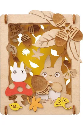 TOTORO CHAMPIÑON PAPER THEATER STYLE WOOD MI VECINO TOTORO
