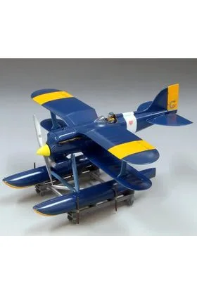 Curtiss R3C-0 Seaplane Model Kit & Donald Curtis Figura Porco Rosso Studio Ghibli 1/48 Scale