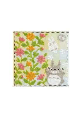 Totoro Gris Jardin de Flores Mini Toalla 25X25 CM Mi Vecino Totoro