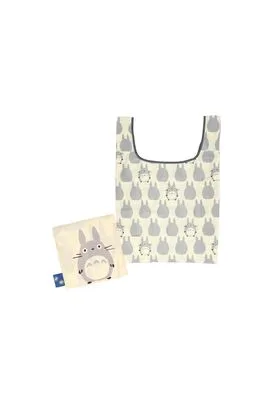 TOTORO GRIS SILUETA BOLSA PLEGABLE ECOLOGICA 40X20 CM MI VECINO TOTORO