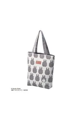 TOTORO GRIS SILUETA BOLSO CON ASAS 35X33 CM MI VECINO TOTORO