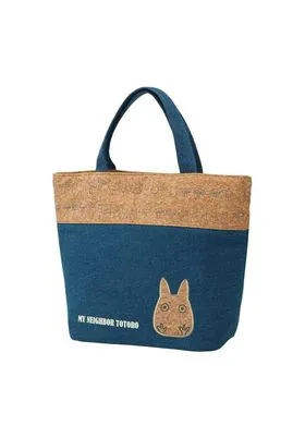 TOTORO FONDO TEJANO & CORCHO BOLSA TERMICA 33X30 CM MI VECINO TOTORO