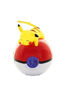 PIKACHU DURMIENDO EN POKEBALL RELOJ DESPERTADOR LAMPARA LED POKEMON