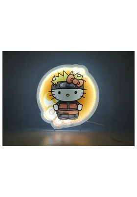 NARUTO KITTY LAMPARA NEON 30 CM NARUTO SHIPPUDEN & HELLO KITTY