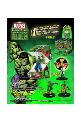 MARVEL HEROCLIX - INCREDIBLE HULK - EXPOSITOR 24 UNIDADES