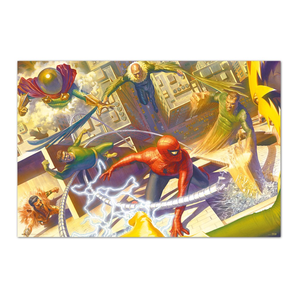 Poster Marvel Spiderman Spiderman vs the Sinister Six BY Alex Ross